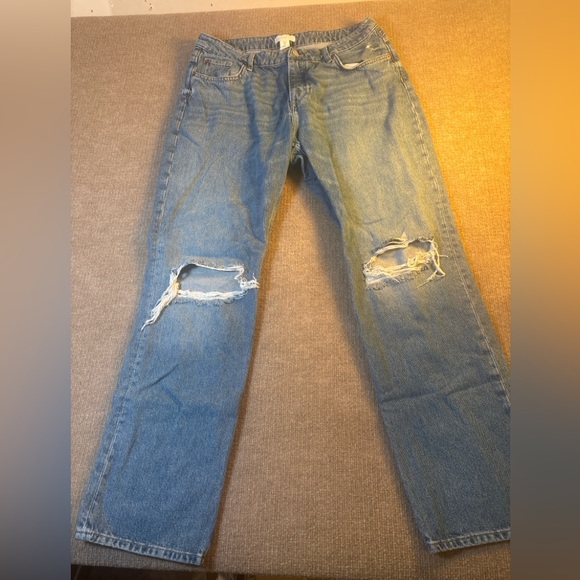 H&M Women's Blue Straight Leg Jeans 1239 - Picture 1 of 4